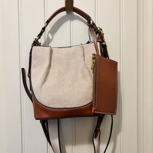 Zara Tan and Cream Shoulder Bag